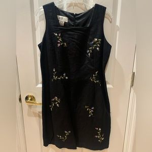 AGB Dress Byer California black linen with embroidery size 10P